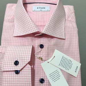 Eton Sweden luxury beautiful shirt 17/43 Slim~42 NWT$285
